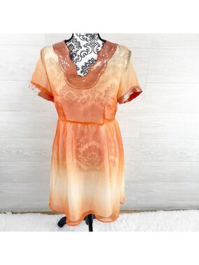 MaxMara Ombre Sheer Sequin Fit and Flare Silk Dress